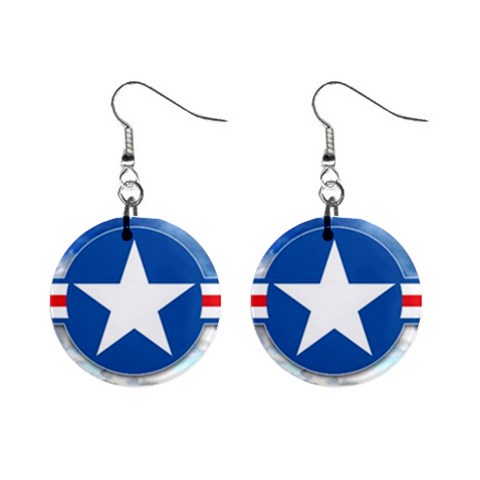 patriotic 1  Button Earrings from ArtsNow.com Front