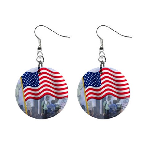 patriotic 1  Button Earrings from ArtsNow.com Front