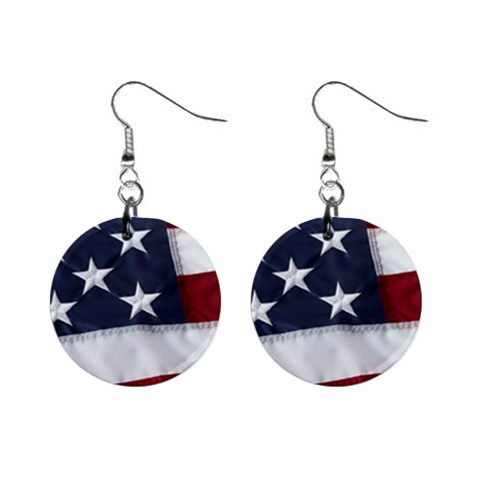 patriotic 1  Button Earrings from ArtsNow.com Front