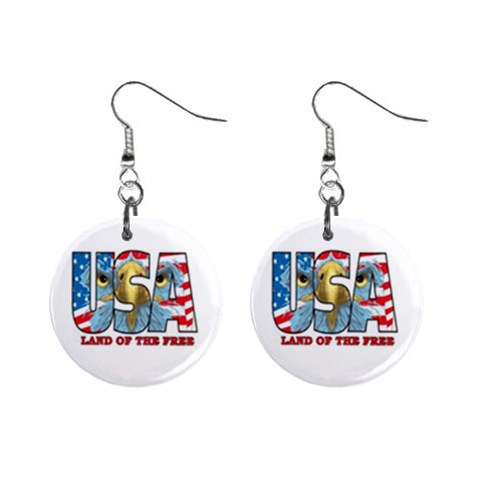 patriotic 1  Button Earrings from ArtsNow.com Front