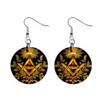 masonic symbols 1  Button Earrings