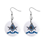 masonic symbols 1  Button Earrings