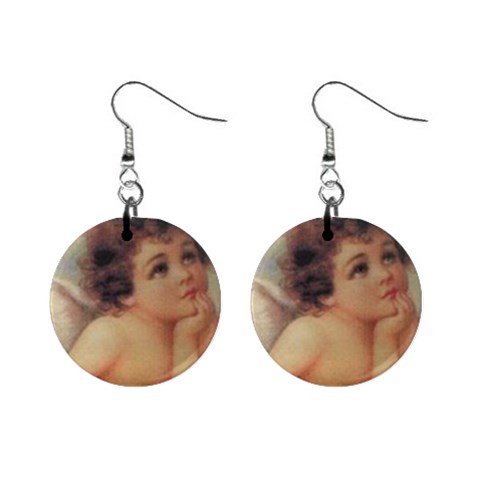 religious 1  Button Earrings from ArtsNow.com Front