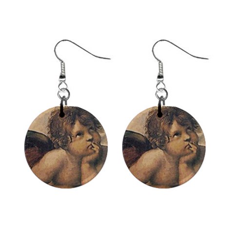 religious 1  Button Earrings from ArtsNow.com Front