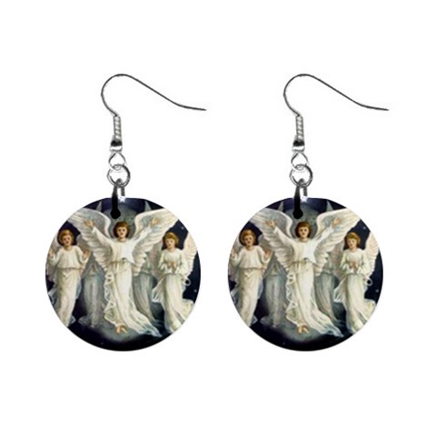 religious 1  Button Earrings from ArtsNow.com Front