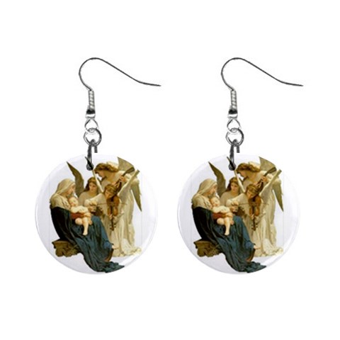 religious 1  Button Earrings from ArtsNow.com Front