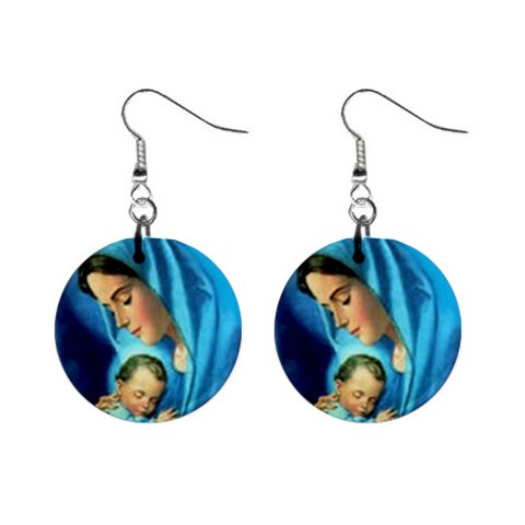 religious 1  Button Earrings from ArtsNow.com Front