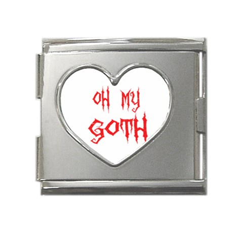 Oh My Goth Mega Link Heart Italian Charm (18mm) from ArtsNow.com Front