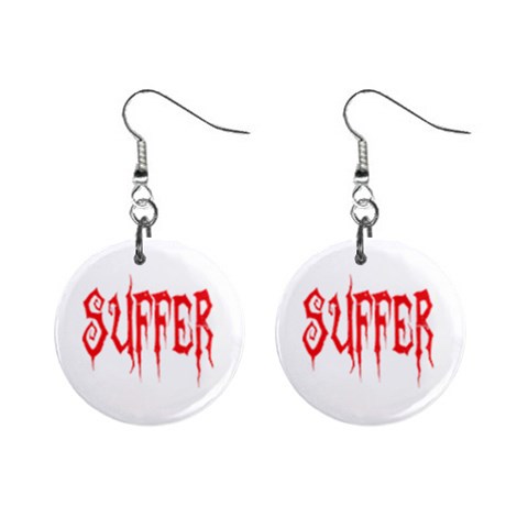 Suffer 1  Button Earrings from ArtsNow.com Front