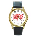 Suffer Round Gold Metal Watch