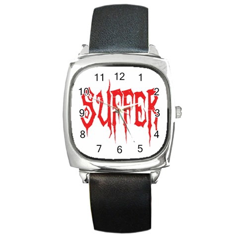 Suffer Square Metal Watch from ArtsNow.com Front