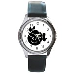 Dark Little Girl Round Metal Watch