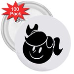 Dark Little Girl 3  Button (100 pack)