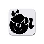 Dark Little Girl Rubber Coaster (Square)