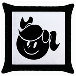 Dark Little Girl Throw Pillow Case (Black)