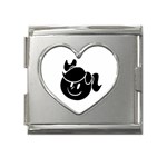 Dark Little Girl Mega Link Heart Italian Charm (18mm)