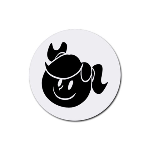 Dark Little Girl Rubber Round Coaster (4 pack) from ArtsNow.com Front