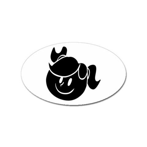 Dark Little Girl Sticker Oval (10 pack) from ArtsNow.com Front