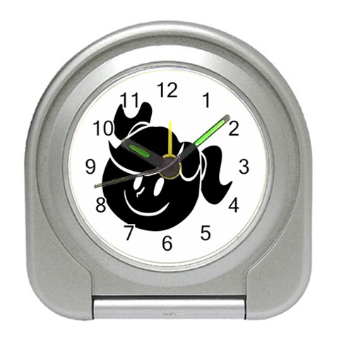 Dark Little Girl Travel Alarm Clock from ArtsNow.com Front