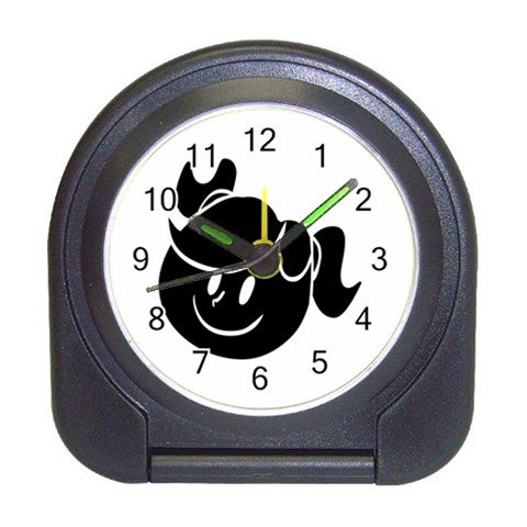 Dark Little Girl Travel Alarm Clock from ArtsNow.com Front