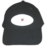 Pink Heart Shaped Skull Black Cap