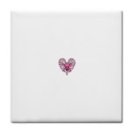 Pink Heart Shaped Skull Tile Coaster