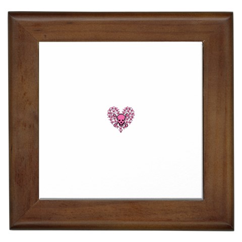 Pink Heart Shaped Skull Framed Tile from ArtsNow.com Front