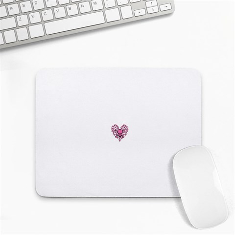 Pink Heart Shaped Skull Small Mousepad from ArtsNow.com Front