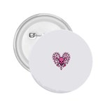 Pink Heart Shaped Skull 2.25  Button