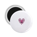 Pink Heart Shaped Skull 2.25  Magnet