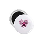 Pink Heart Shaped Skull 1.75  Magnet