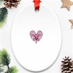 Pink Heart Shaped Skull Ornament (Oval)