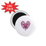 Pink Heart Shaped Skull 1.75  Magnet (100 pack) 