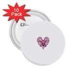 Pink Heart Shaped Skull 2.25  Button (10 pack)