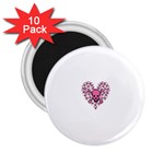 Pink Heart Shaped Skull 2.25  Magnet (10 pack)