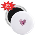 Pink Heart Shaped Skull 2.25  Magnet (100 pack) 