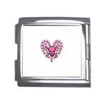 Pink Heart Shaped Skull Mega Link Italian Charm (18mm)