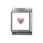 Pink Heart Shaped Skull Italian Charm (13mm)