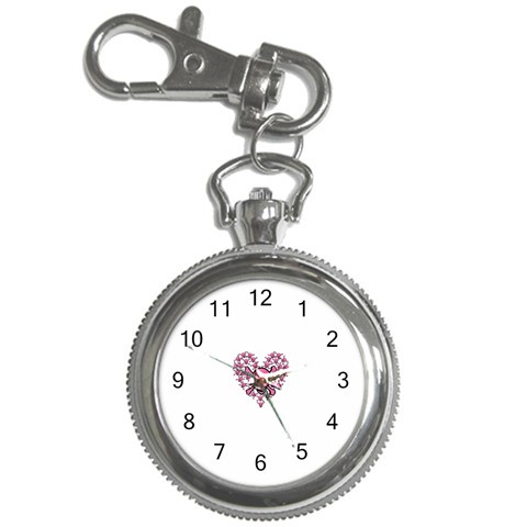 Pink Heart Shaped Skull Key Chain Watch from ArtsNow.com Front