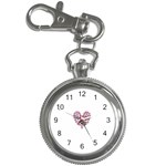 Pink Heart Shaped Skull Key Chain Watch