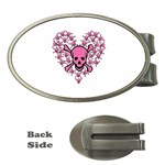 Pink Heart Shaped Skull Money Clip (Oval)