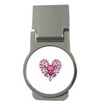 Pink Heart Shaped Skull Money Clip (Round)