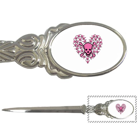 Pink Heart Shaped Skull Letter Opener from ArtsNow.com Front