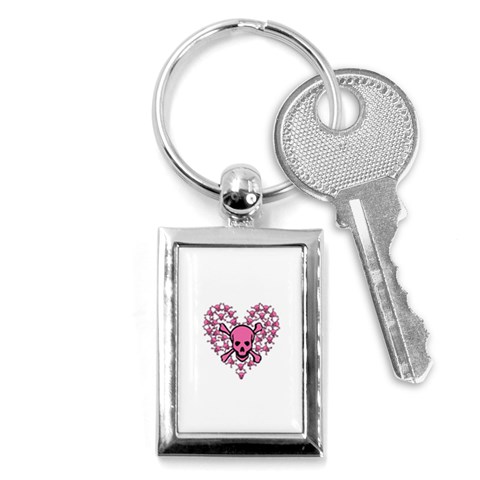 Pink Heart Shaped Skull Key Chain (Rectangle) from ArtsNow.com Front