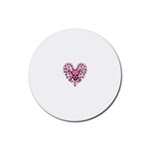 Pink Heart Shaped Skull Rubber Coaster (Round)