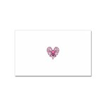 Pink Heart Shaped Skull Sticker (Rectangular)