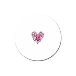 Pink Heart Shaped Skull Magnet 3  (Round)