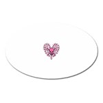 Pink Heart Shaped Skull Magnet (Oval)