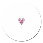 Pink Heart Shaped Skull Magnet 5  (Round)