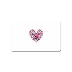 Pink Heart Shaped Skull Magnet (Name Card)